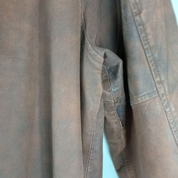 AEROPOSTALE Leather Bomber Jacket VTG 80s 90s Brown  Flight Compagnie Generale L - Picture 11 of 16